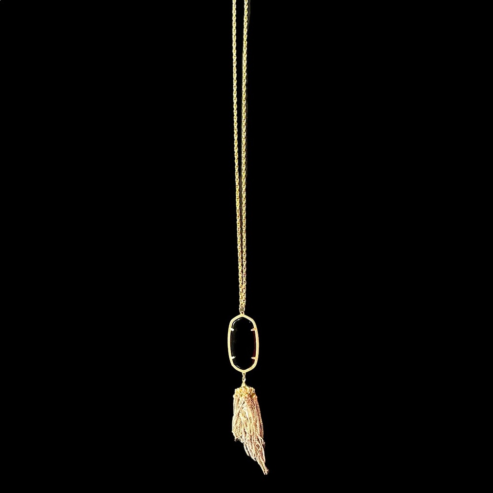 Kendra Scott Rayne pendant necklace, black and gold